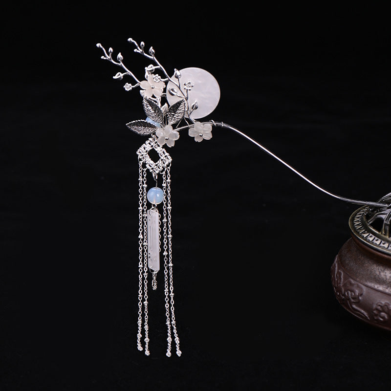 AZZ Hairpin full length view showing the single pin and tassel