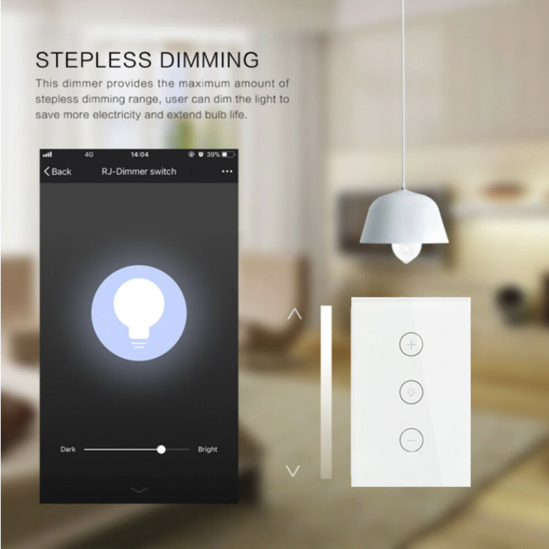 Azz smart WiFi dimmer switch installed on a wall
