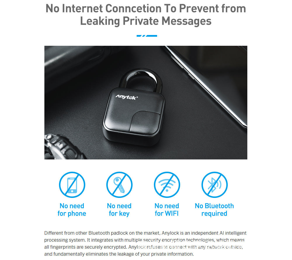 Azz SecureLock — Waterproof Fingerprint Padlock