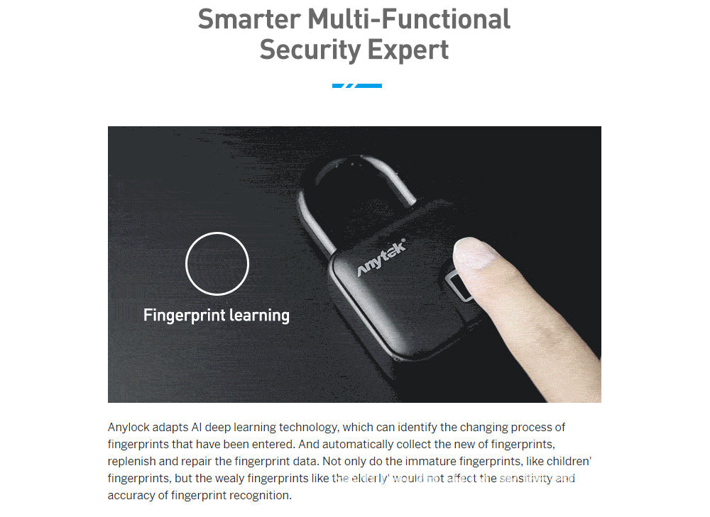 Azz SecureLock — Waterproof Fingerprint Padlock