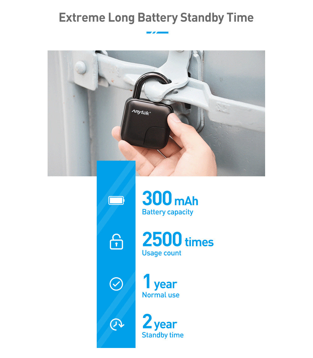 Azz SecureLock — Waterproof Fingerprint Padlock