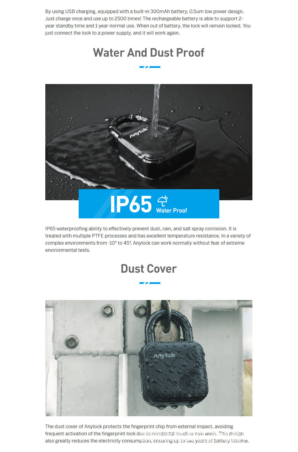 Azz SecureLock — Waterproof Fingerprint Padlock