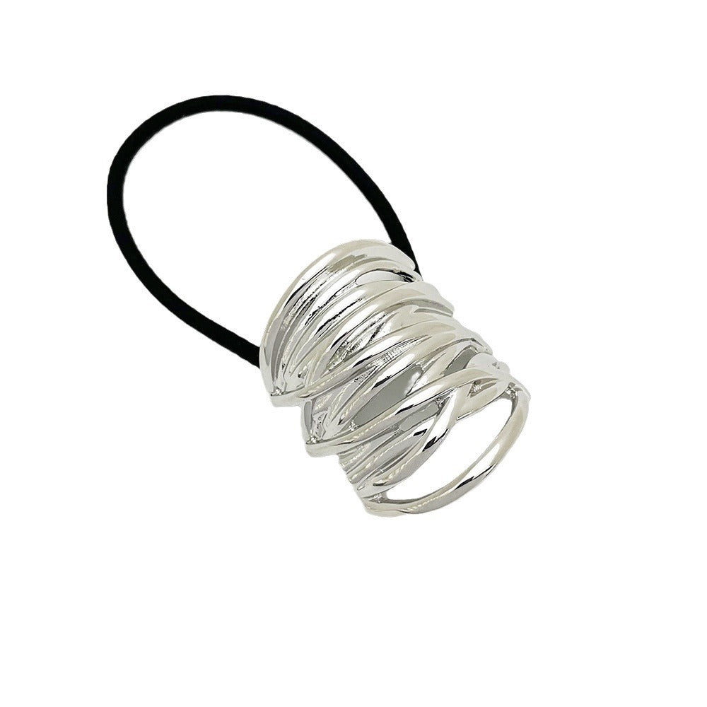 AZZ Chain Hair Tie in silver, detail view