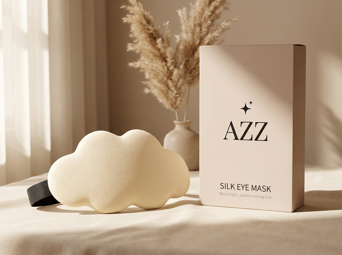 AZZ Silk Eye Mask branded packaging mockup