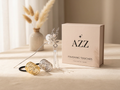 AZZ Finishing Touches branded packaging — chain tie and hairpin